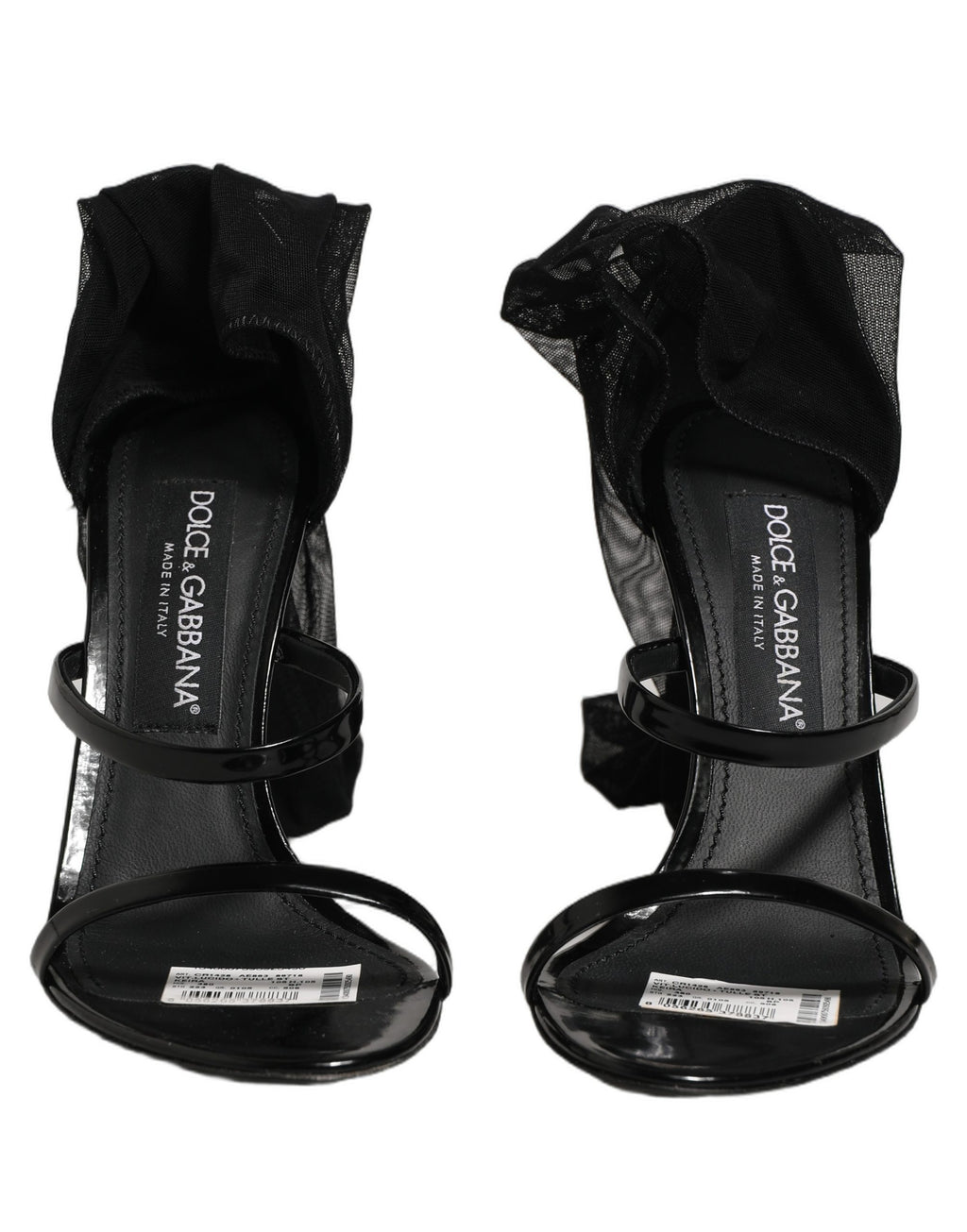 Dolce & Gabbana Stiletto-Sandalen-Socken-Kniehohe-Stiefel-Schwarz