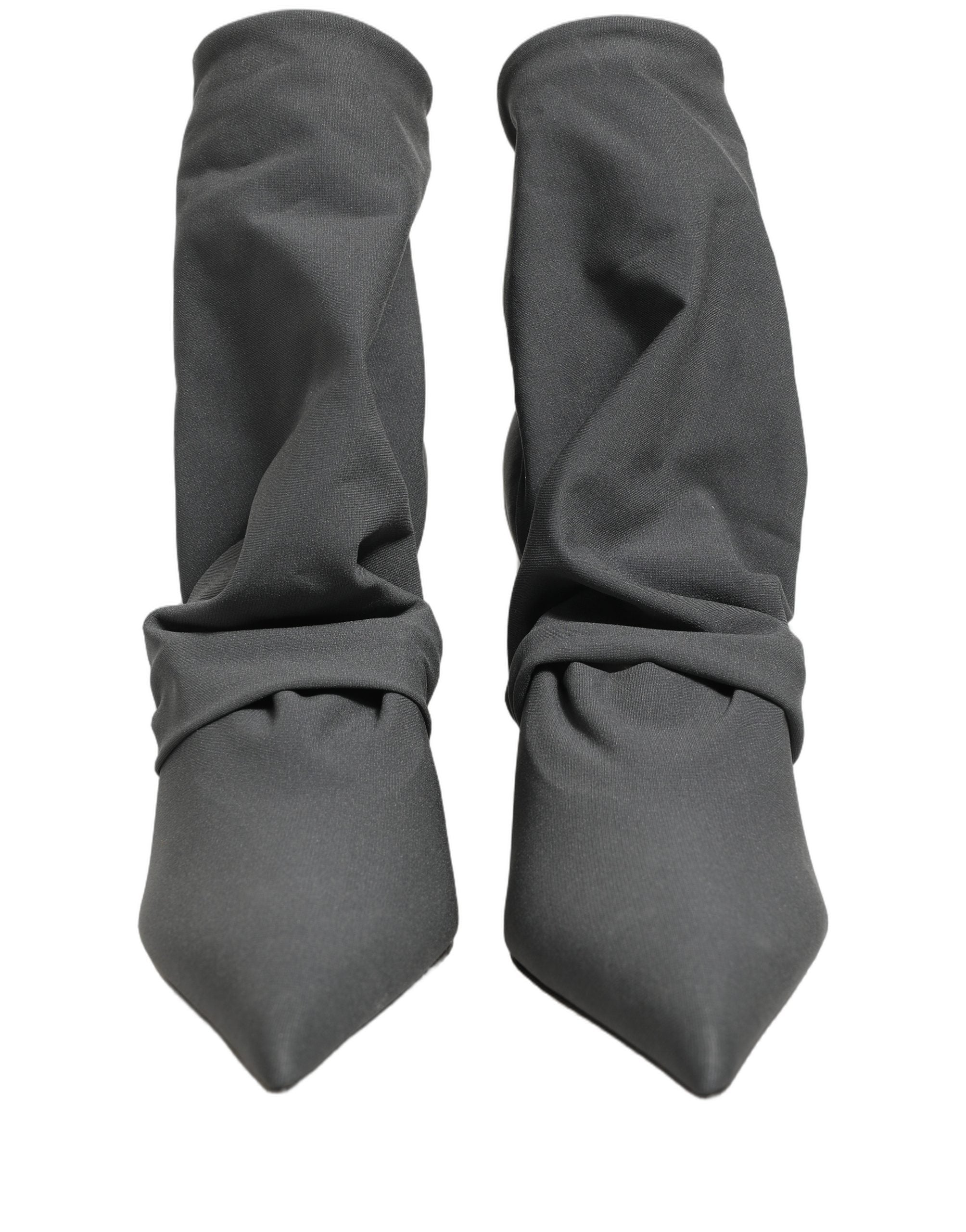 Dolce & Gabbana Graue Stretch-Socken-Stiefeletten