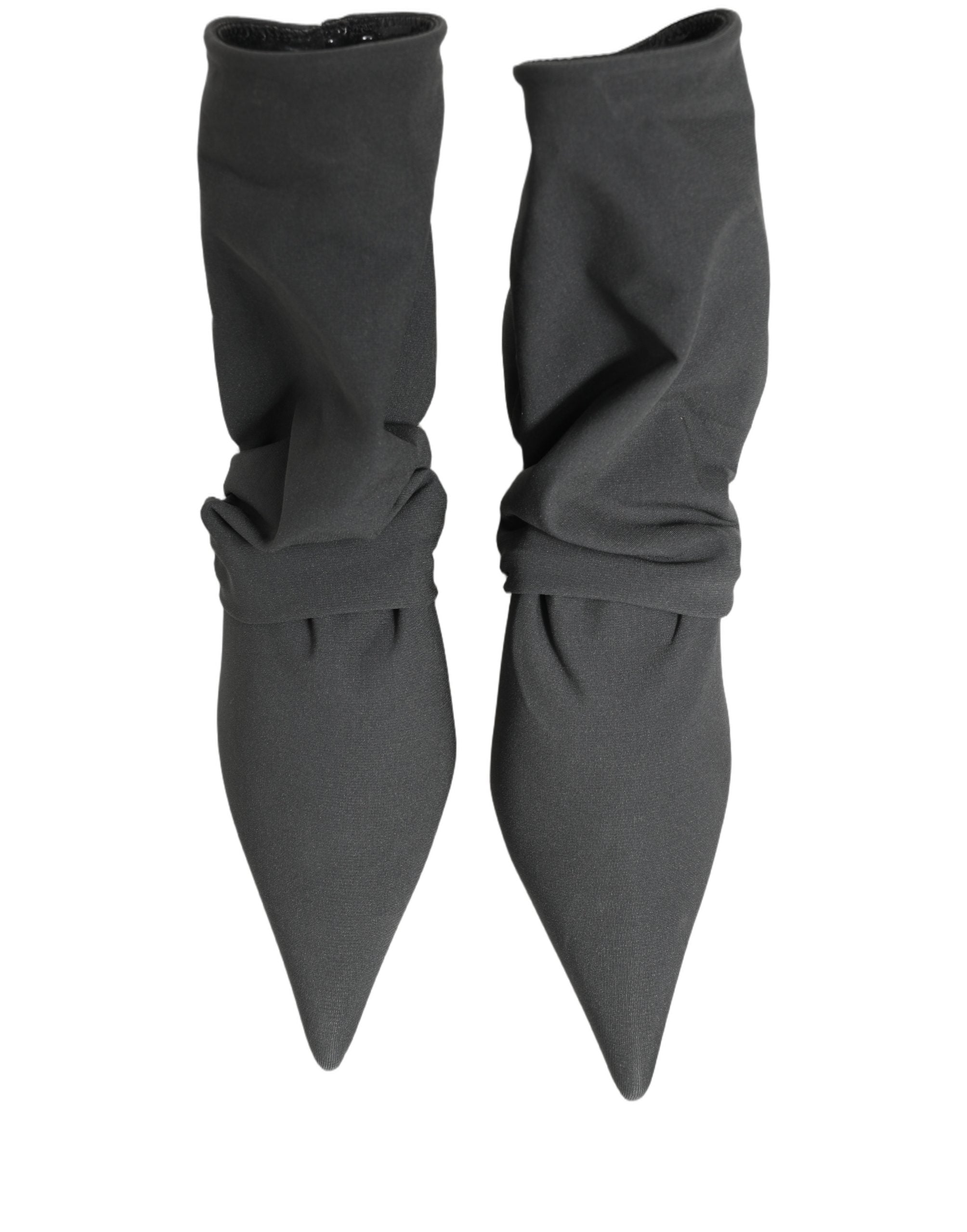 Dolce & Gabbana Graue Stretch-Socken-Stiefeletten