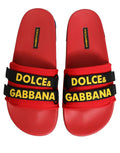 Dolce & Gabbana Rote Neopren-Slipper für Strand und Freizeit