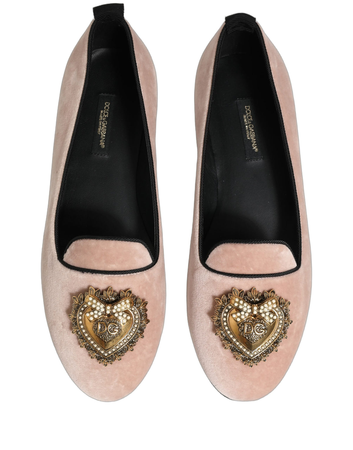 Dolce & Gabbana Pink Velvet Devotion Loafers Flats Shoes