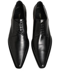 Dolce & Gabbana Schwarze Leder Schnür-Derby-Schuhe