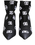 Dolce & Gabbana Schwarze Stretch-Stiefeletten mit Logo