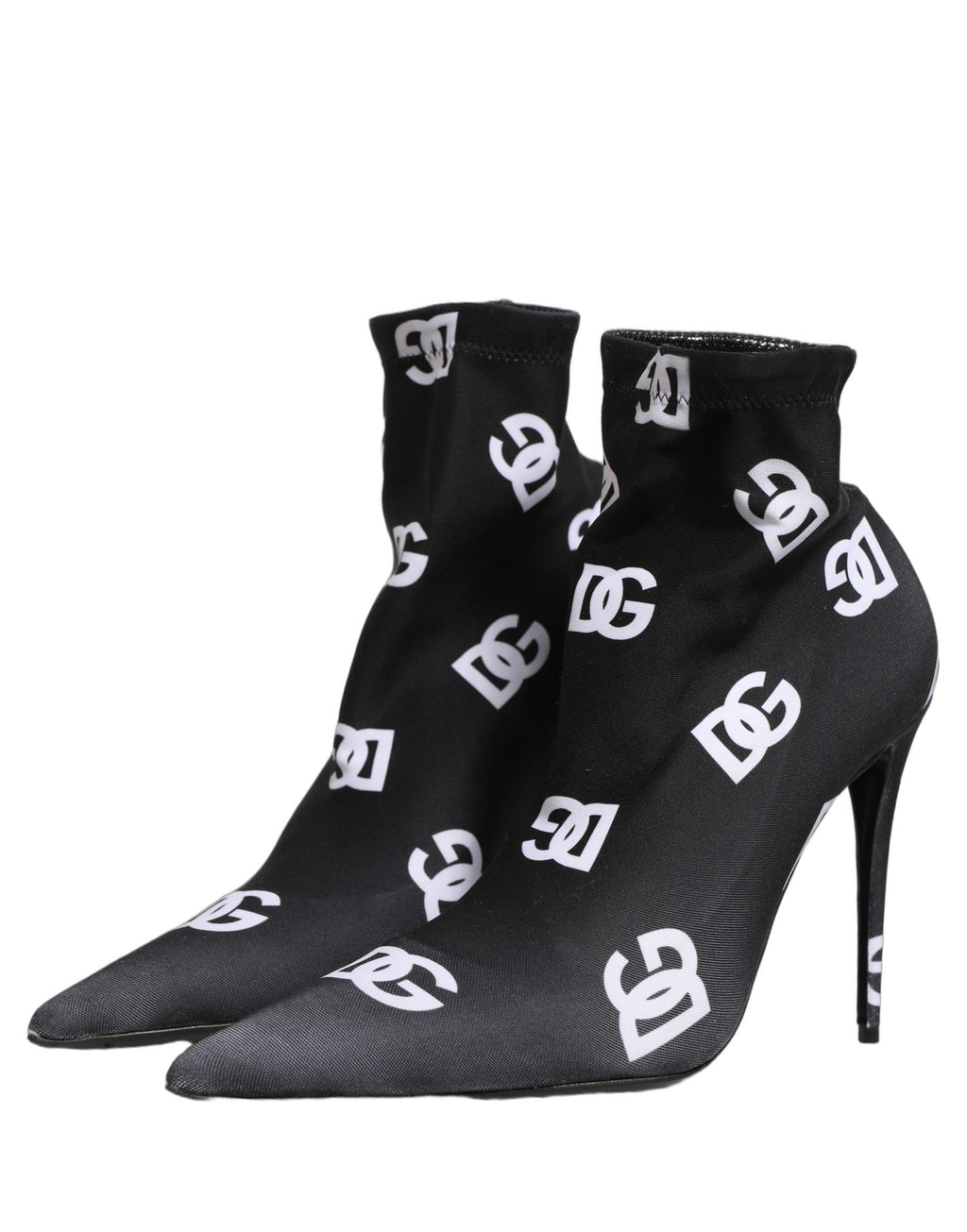 Dolce & Gabbana Schwarze Stretch-Stiefeletten mit Logo