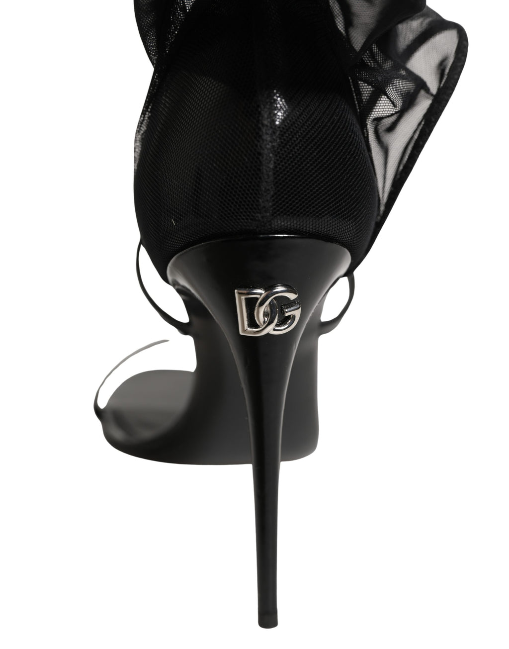 Dolce & Gabbana Schwarze Stilettosandalen-Stiefel mit hohen Socken