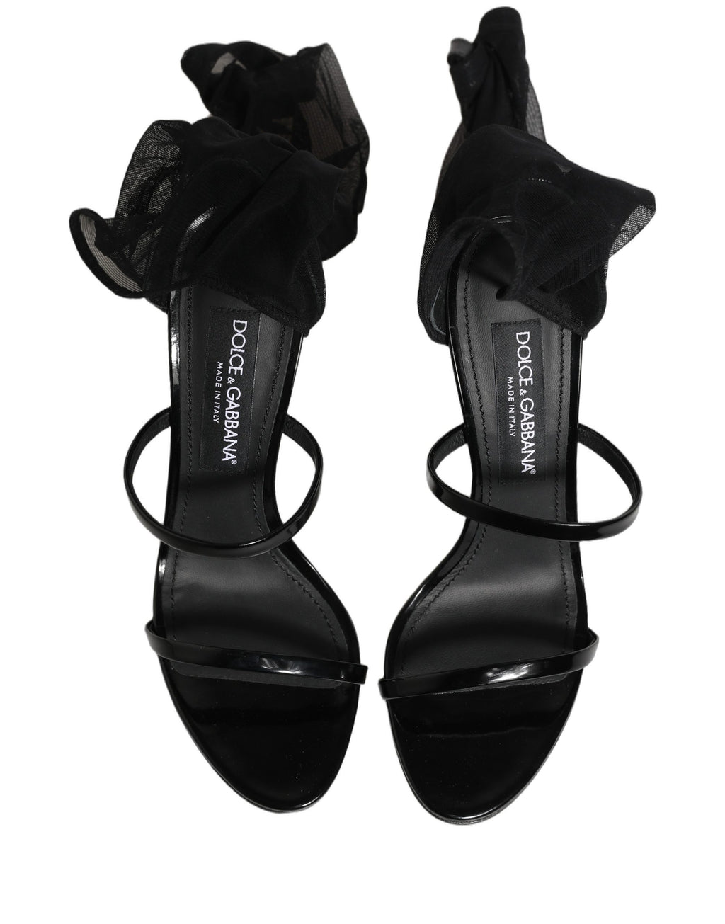 Dolce & Gabbana Schwarze Stilettosandalen-Stiefel mit hohen Socken