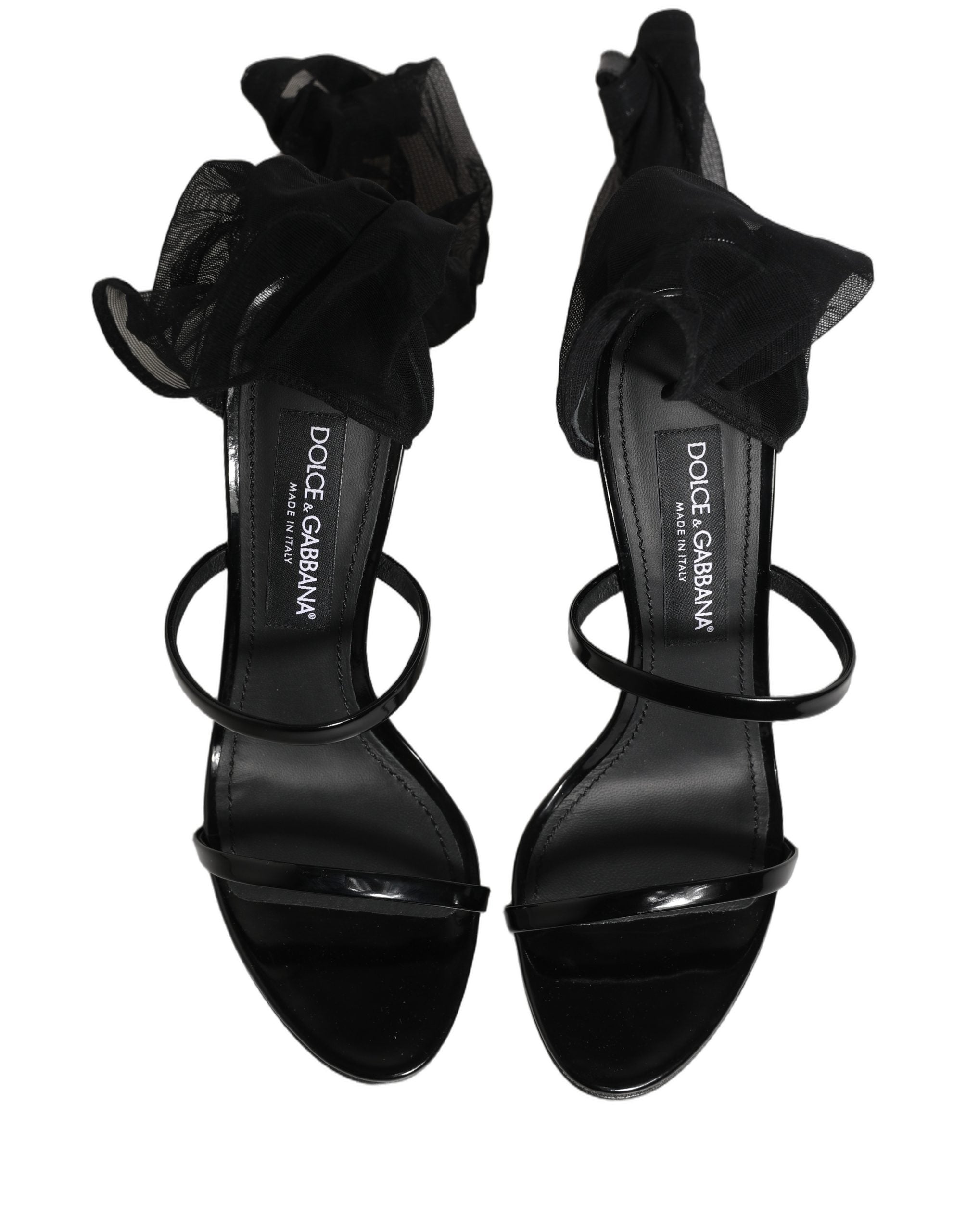 Dolce & Gabbana Schwarze Stilettosandalen-Stiefel mit hohen Socken