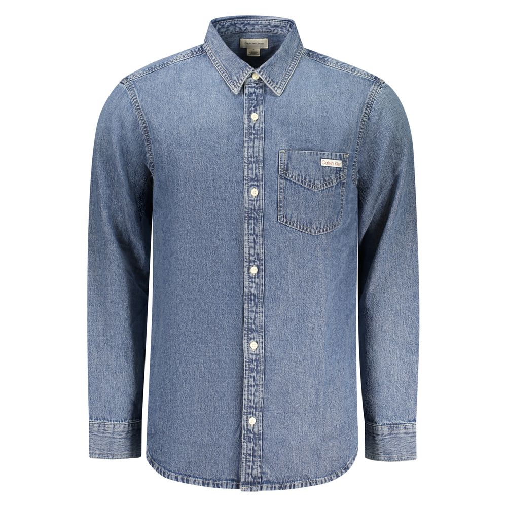 Calvin Klein Herrenhemd aus blauer Baumwolle