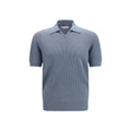 Brunello Cucinelli Blaues Baumwoll-Polohemd