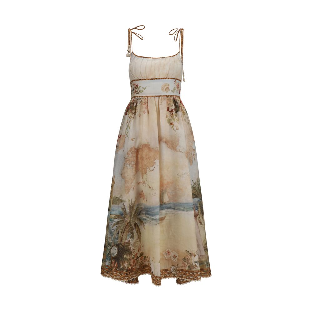 Zimmermann Beige Leinen-Freizeitkleid