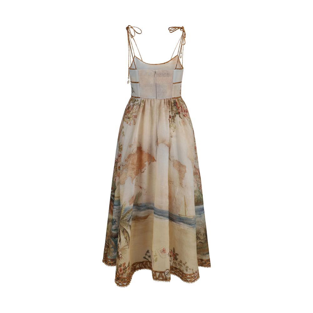Zimmermann Beige Leinen-Freizeitkleid