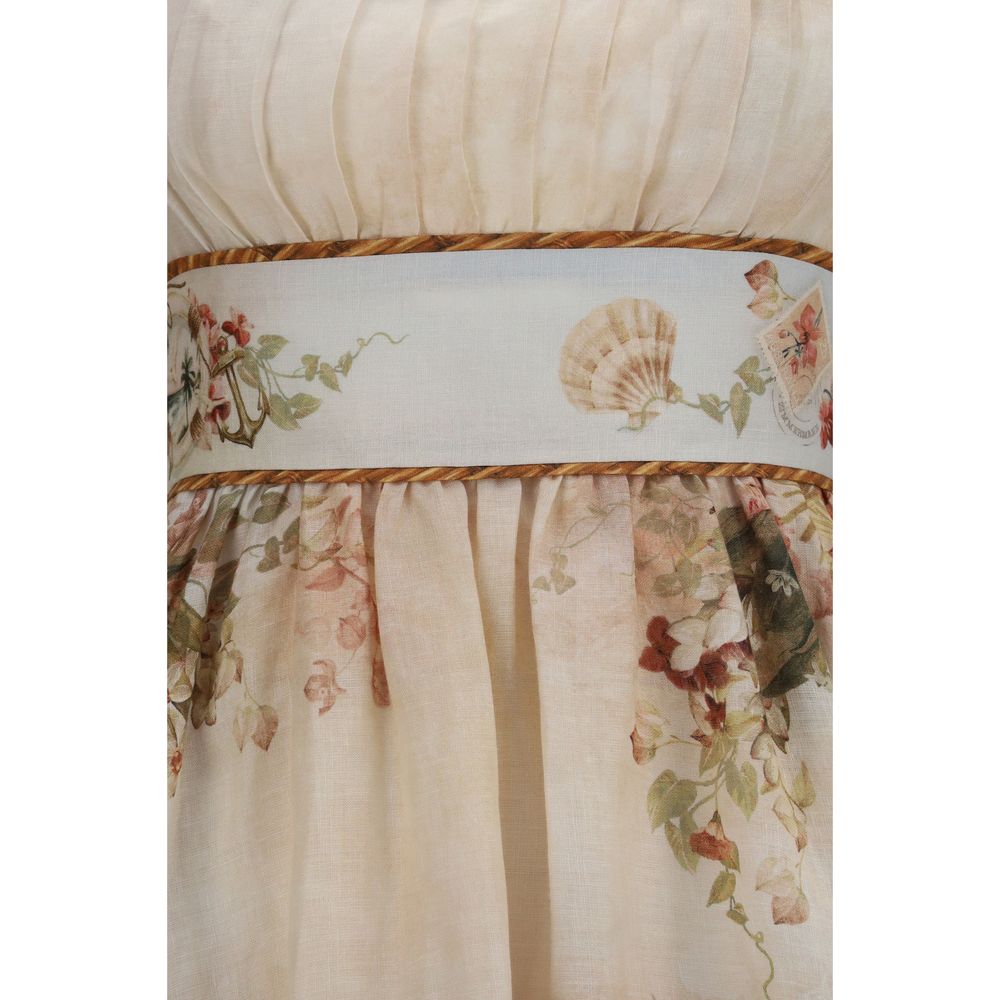 Zimmermann Beige Leinen-Freizeitkleid