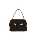 Ferragamo Braune Kalbsleder Bos Taurus Schultertasche