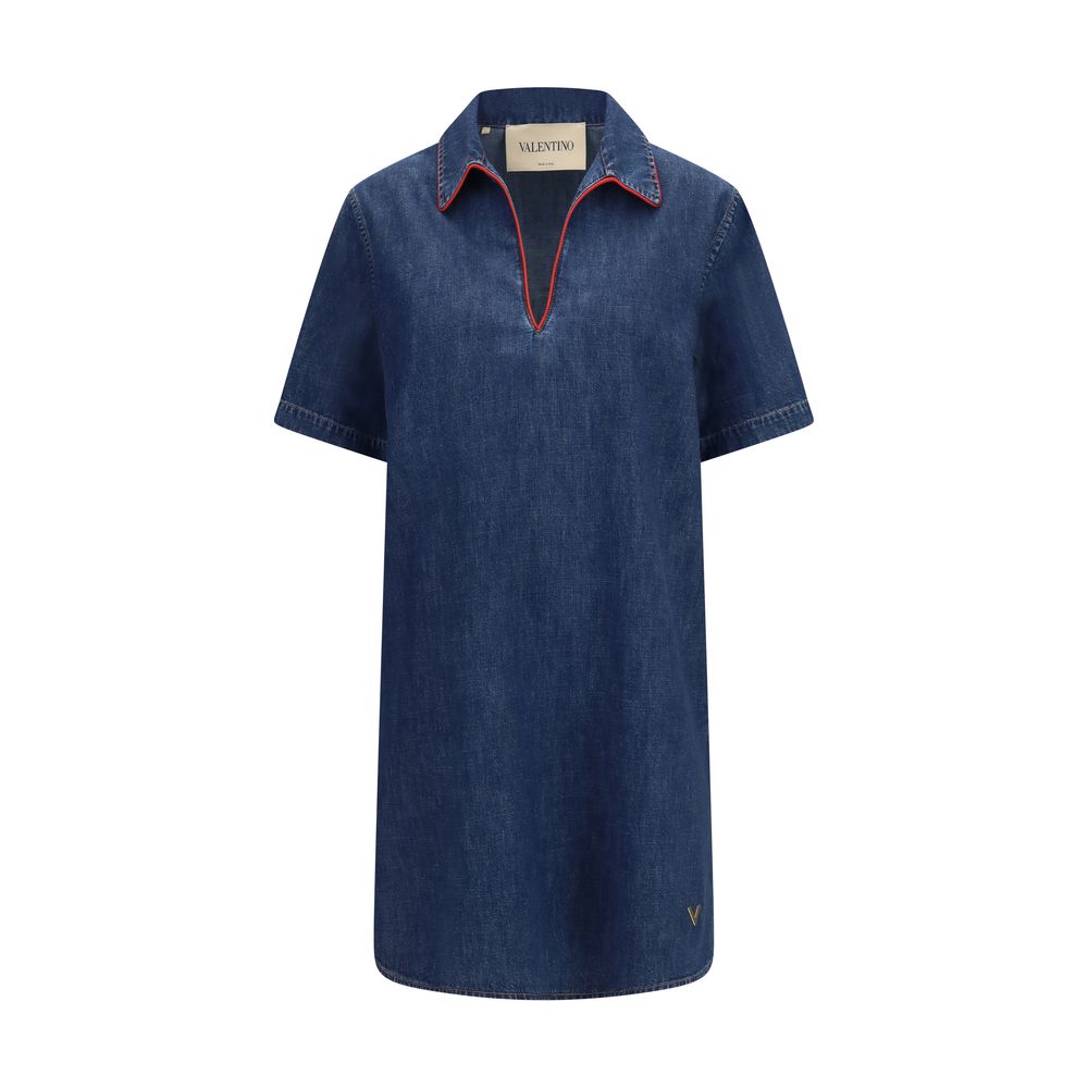 Valentino Blaues Baumwoll-Freizeitkleid