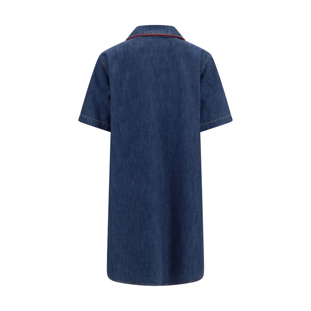 Valentino Blaues Baumwoll-Freizeitkleid