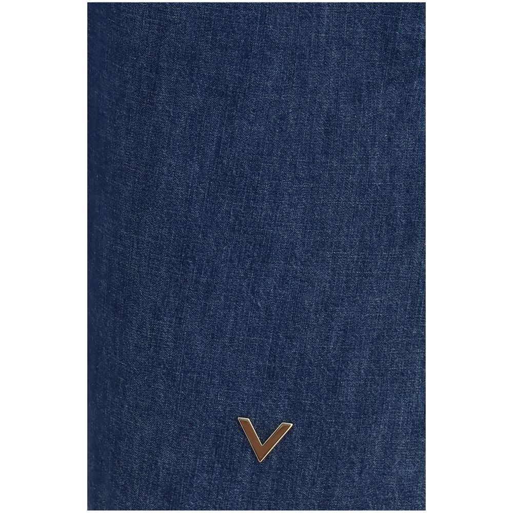 Valentino Blaues Baumwoll-Freizeitkleid