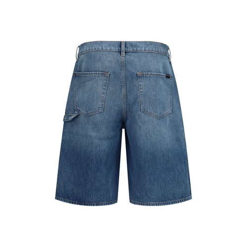 7FOR Blaue Baumwoll-Bermudashorts