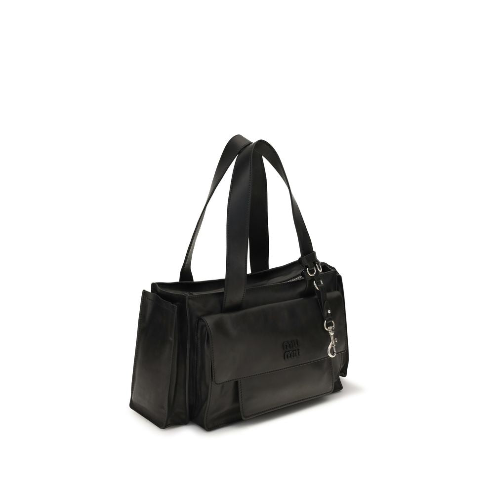 Miu Miu Braune Kalbsleder Bos Taurus Schultertasche