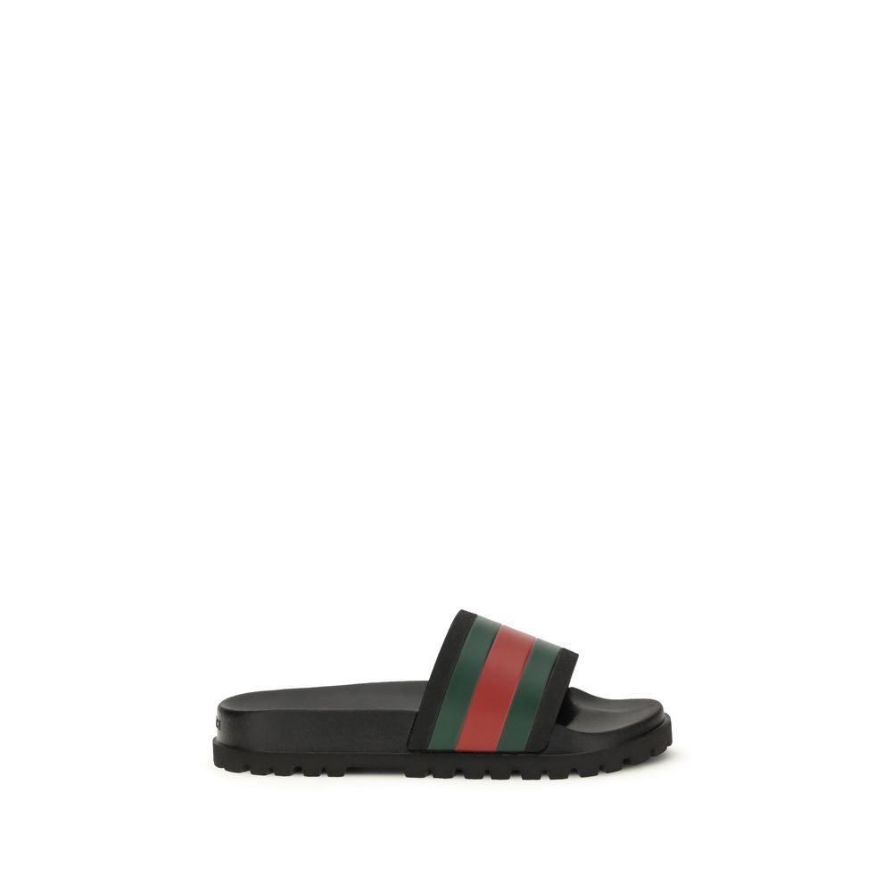 Gucci Schwarze Gummipantoffeln