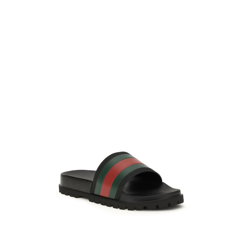 Gucci Schwarze Gummipantoffeln