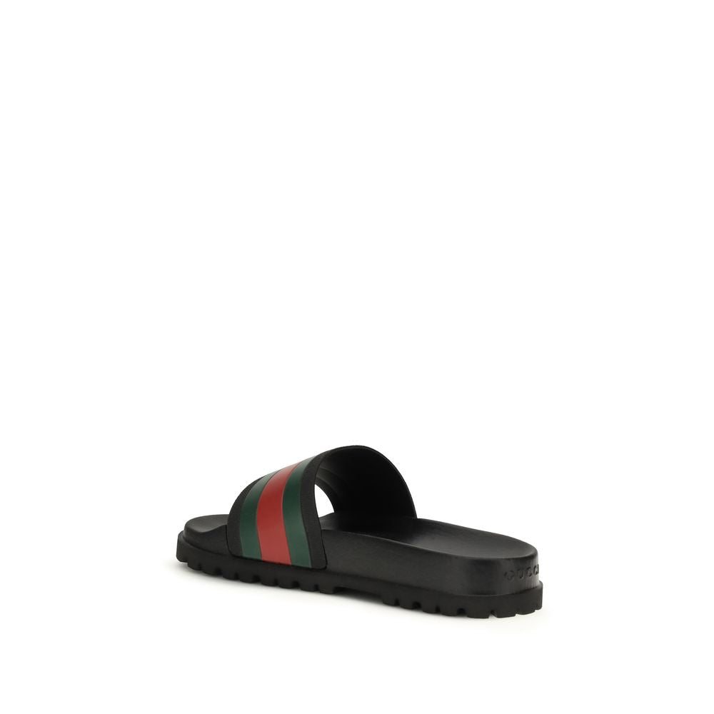 Gucci Schwarze Gummipantoffeln