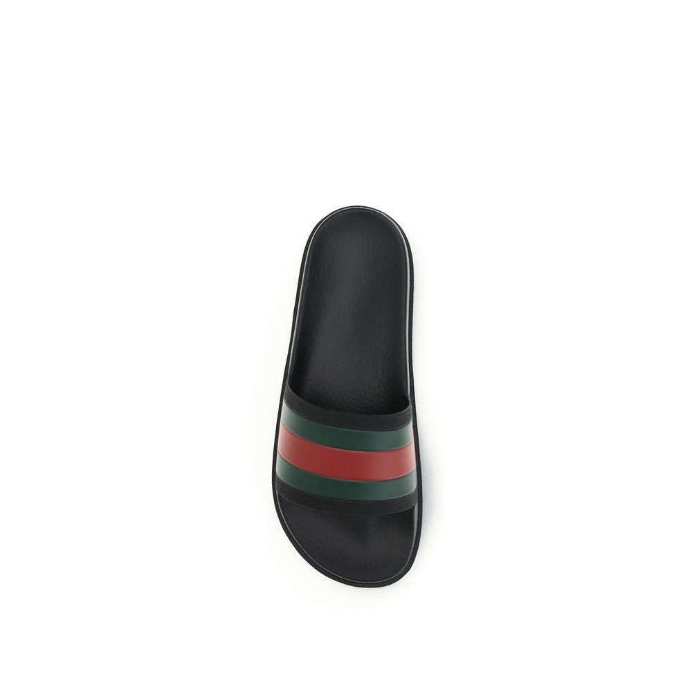 Gucci Schwarze Gummipantoffeln