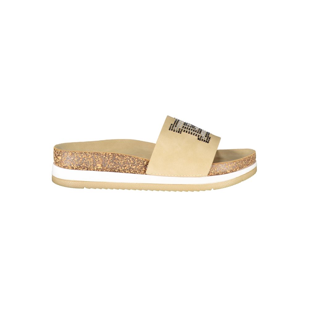 Laura Biagiotti Beige Polyurethan Damen-Slipper