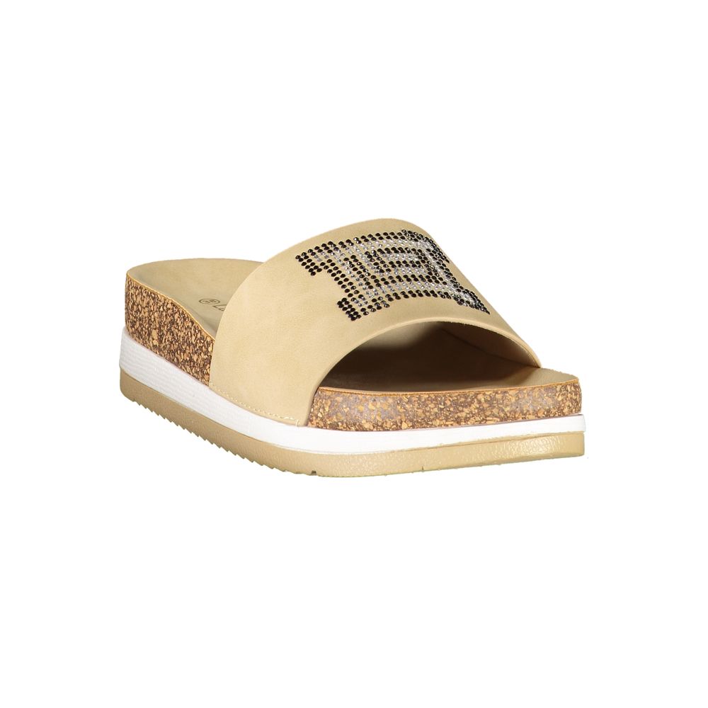 Laura Biagiotti Beige Polyurethan Damen-Slipper
