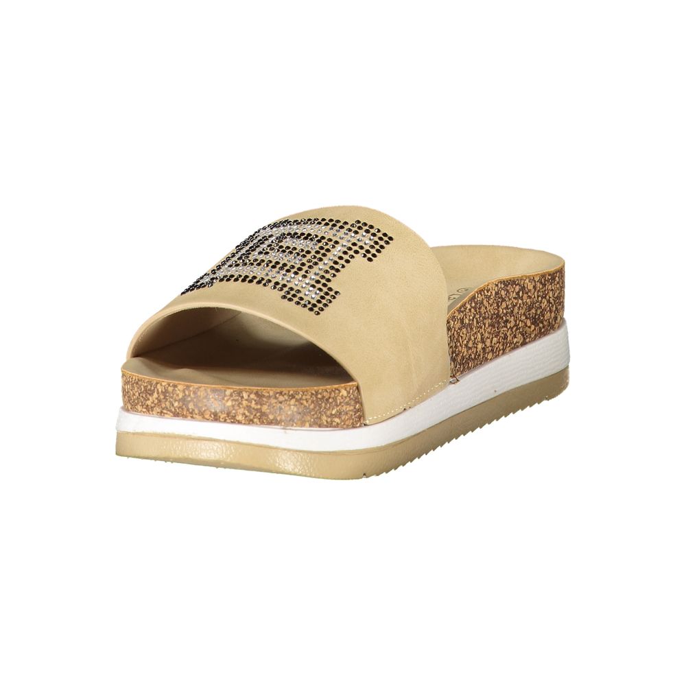 Laura Biagiotti Beige Polyurethan Damen-Slipper