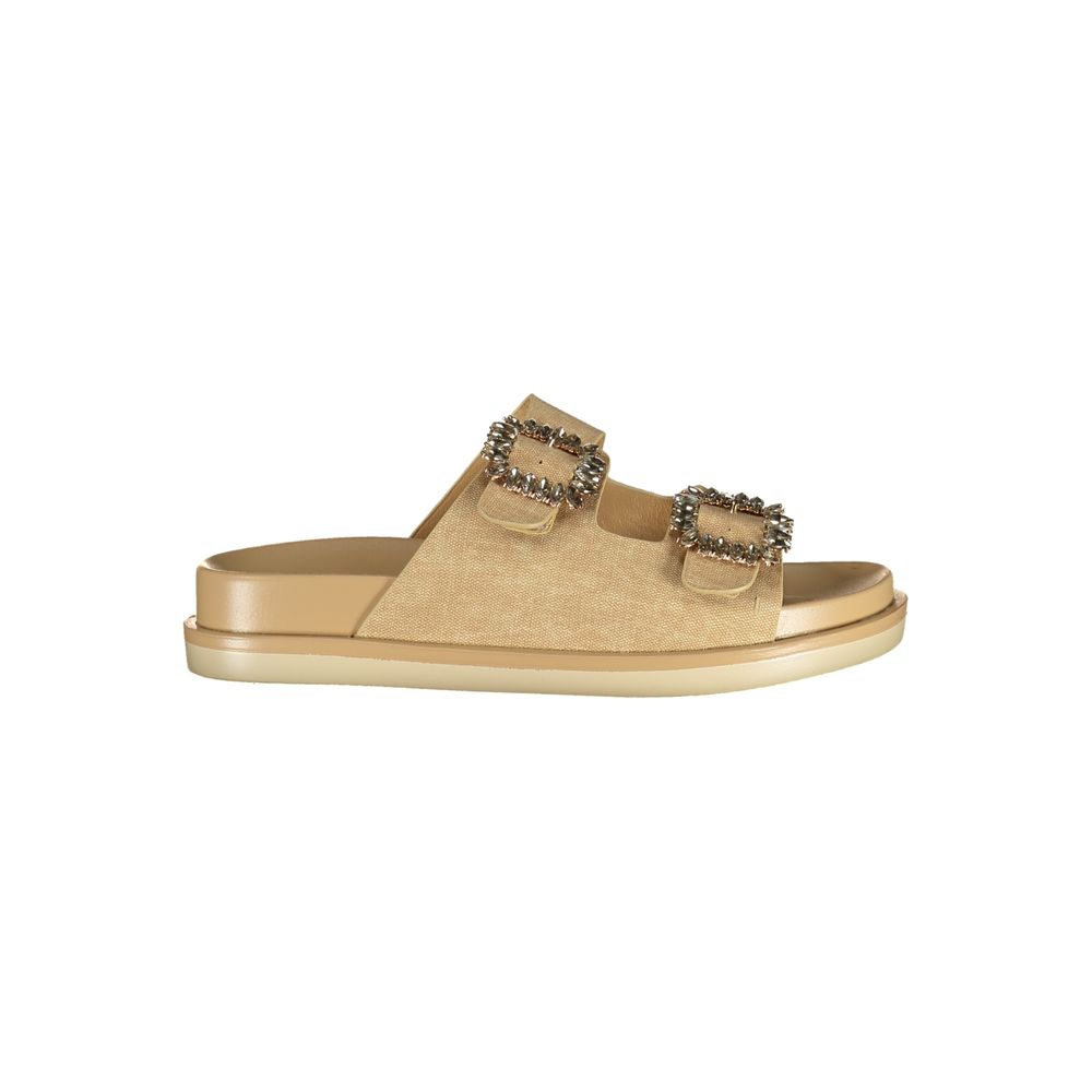 Laura Biagiotti Beige Polyurethan Damen-Slipper