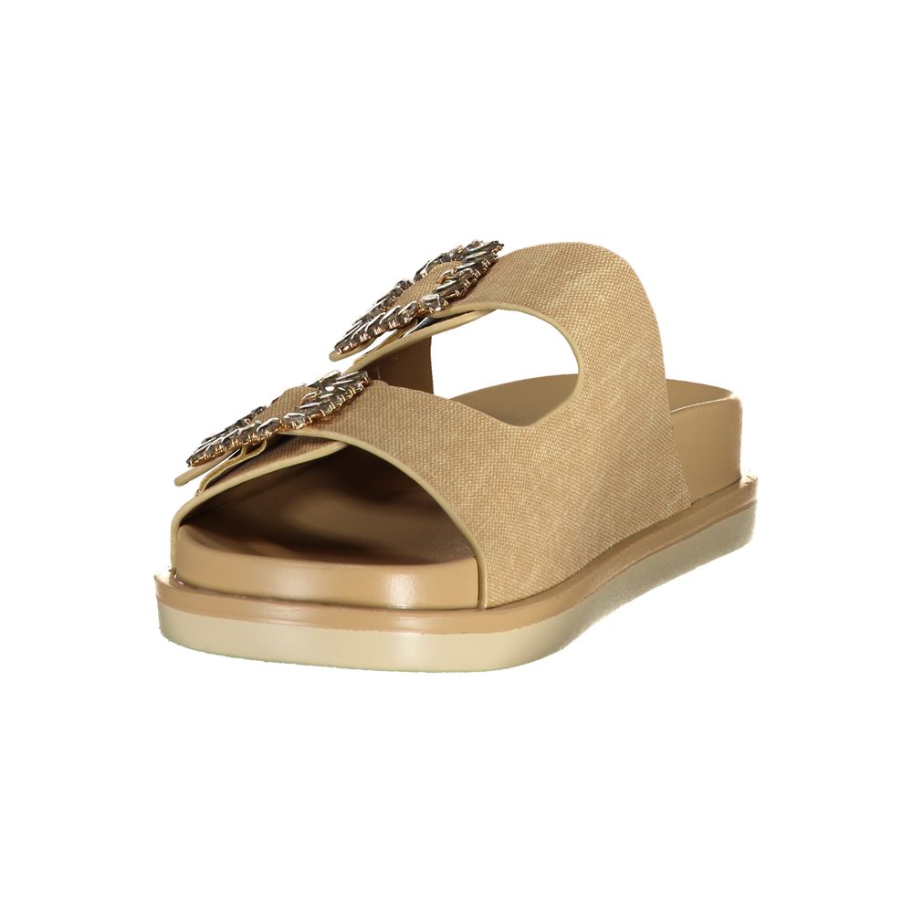 Laura Biagiotti Beige Polyurethan Damen-Slipper