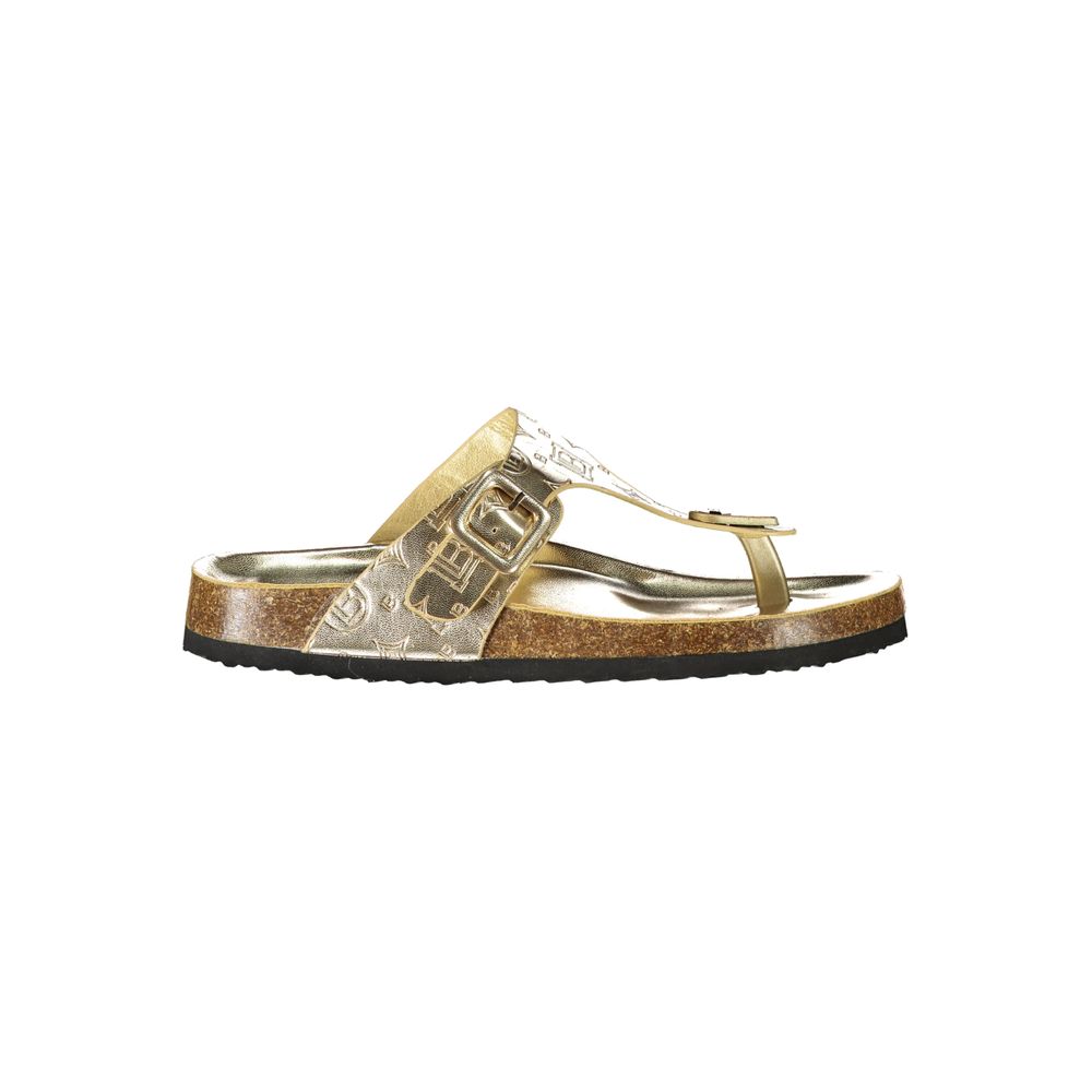 Laura Biagiotti Gold Polyurethan-Slipper für Damen