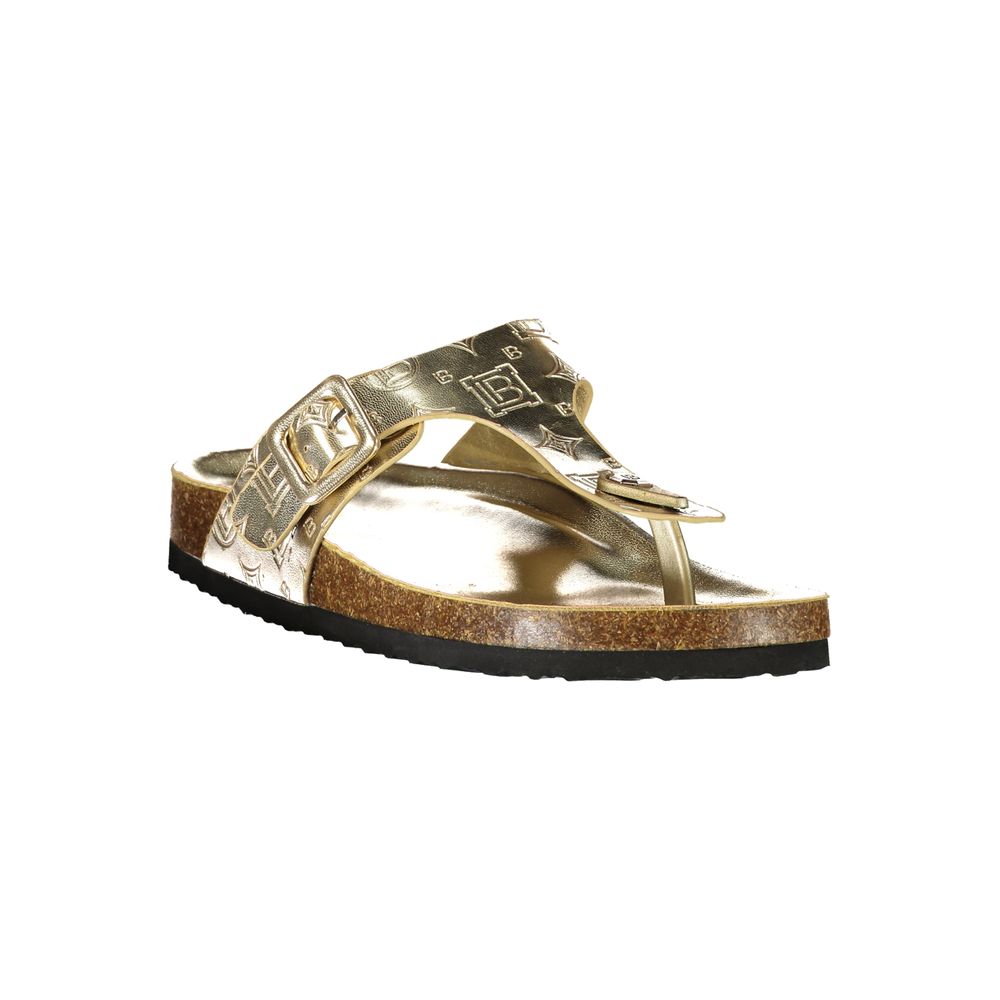 Laura Biagiotti Gold Polyurethan-Slipper für Damen