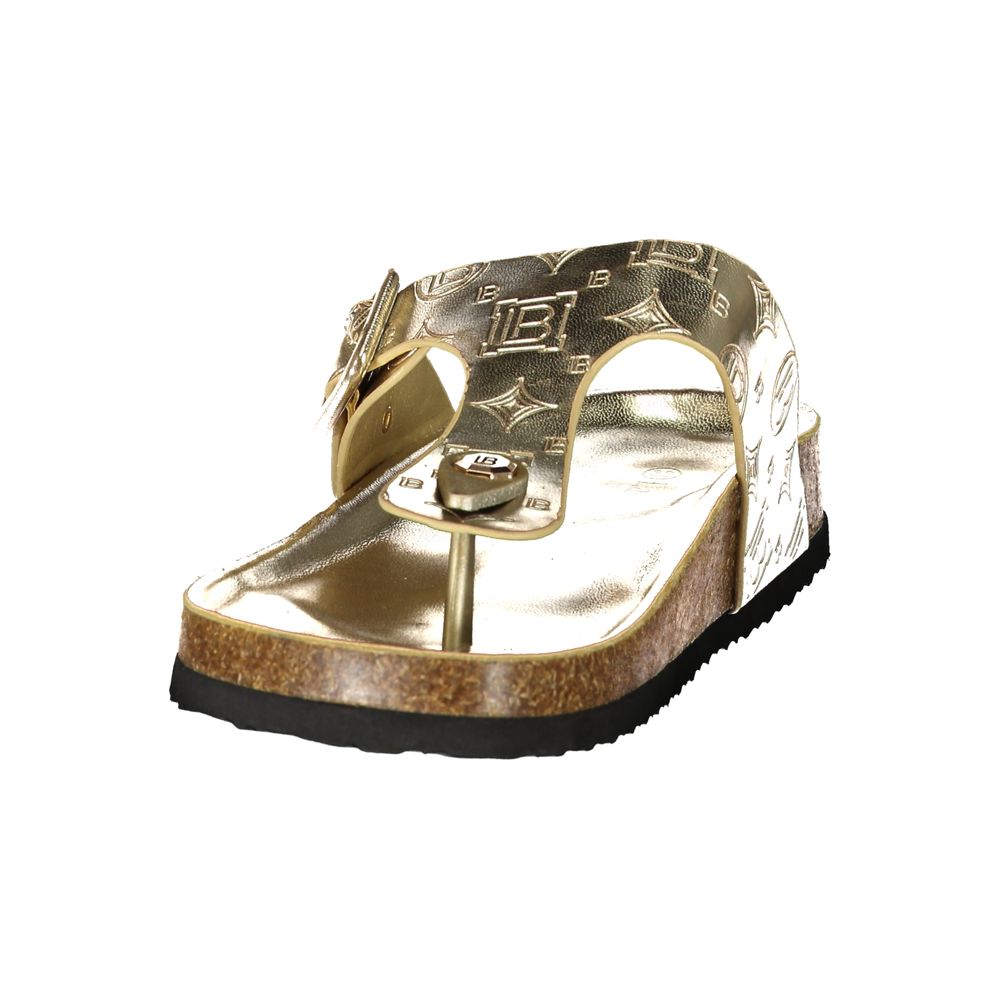 Laura Biagiotti Gold Polyurethan-Slipper für Damen
