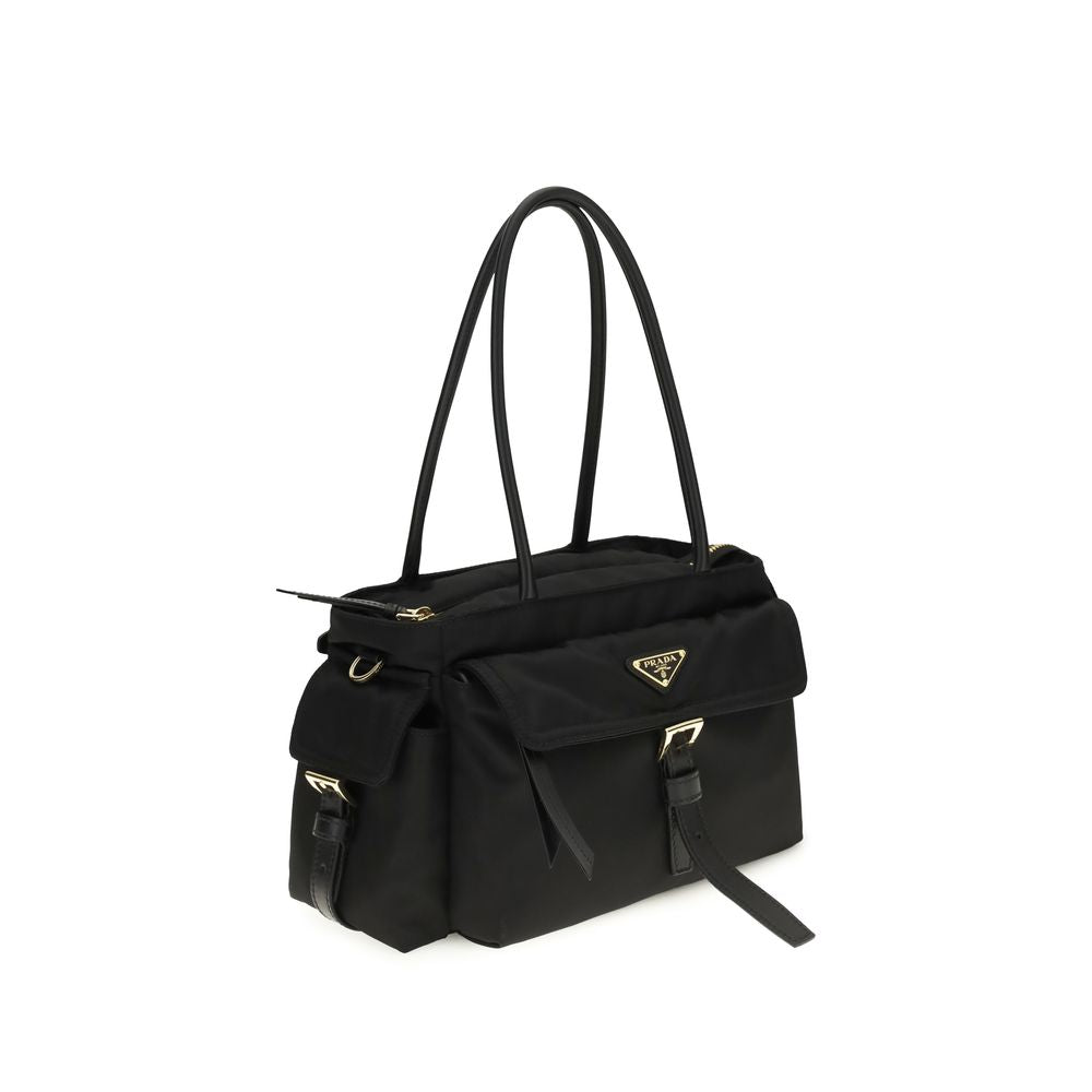 Prada Schwarze Schultertasche aus Polyamid