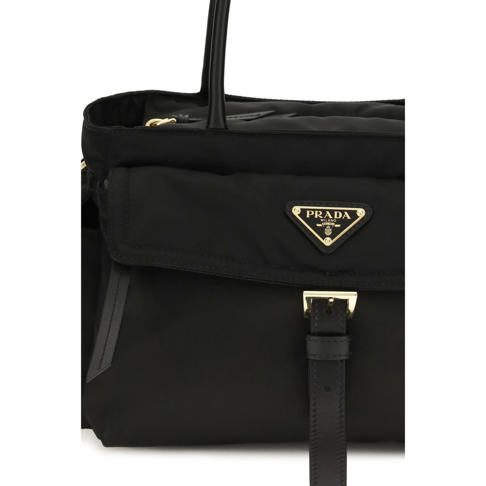 Prada Schwarze Schultertasche aus Polyamid