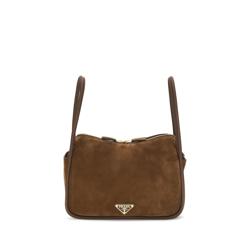 Prada Braune Kalbsleder Bos Taurus Handtasche