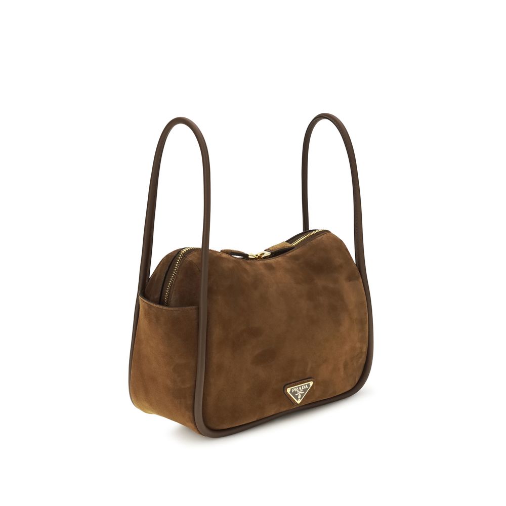 Prada Braune Kalbsleder Bos Taurus Handtasche