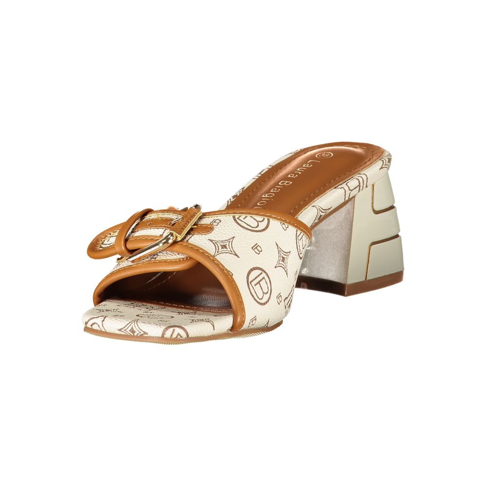 Laura Biagiotti Beige Polyurethan Sandale für Damen