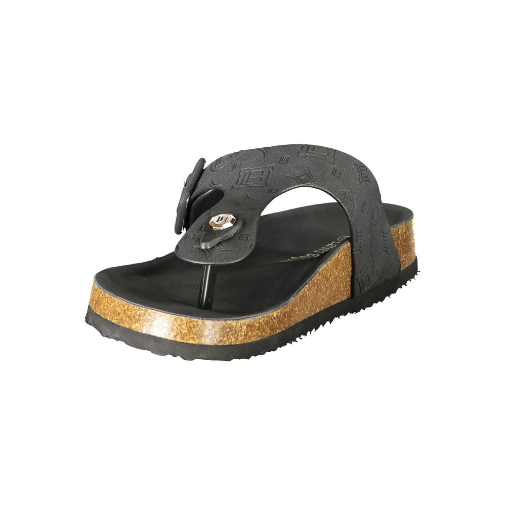 Laura Biagiotti Schwarze Polyethylen-Sandale