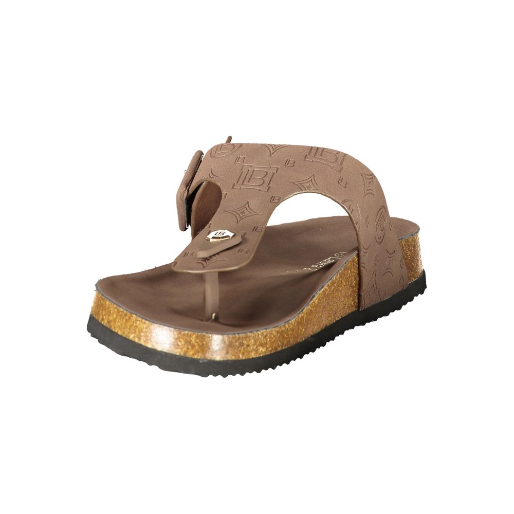 Laura Biagiotti Braune Damen-Sandalen aus Polyurethan