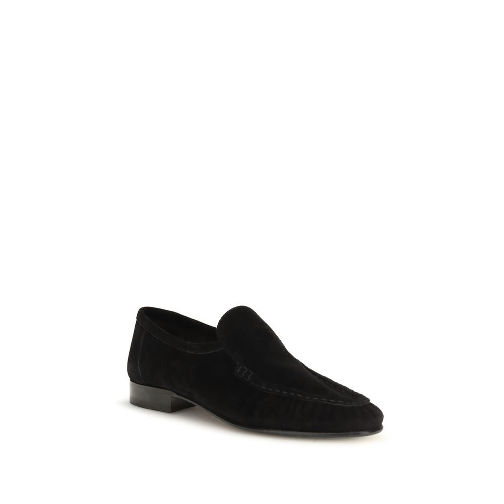 The Row Schwarze Loafer aus Wildleder