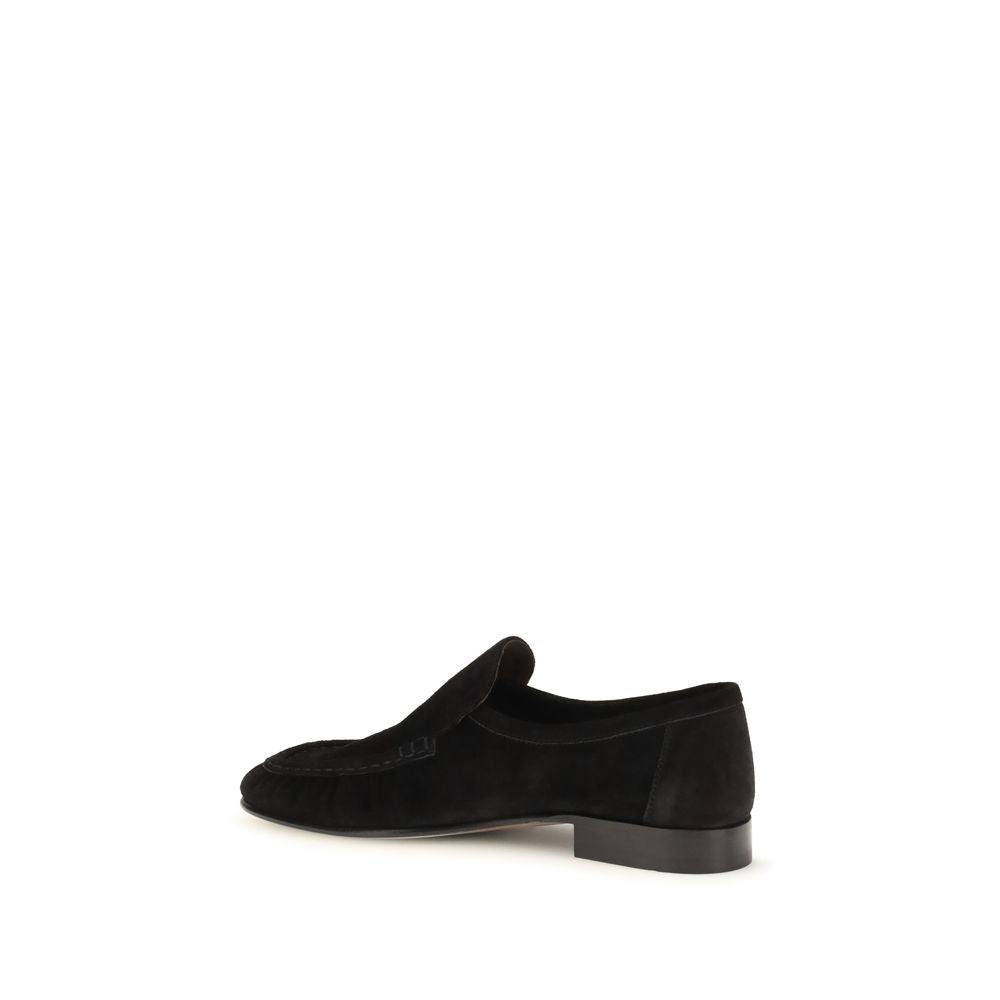 The Row Schwarze Loafer aus Wildleder