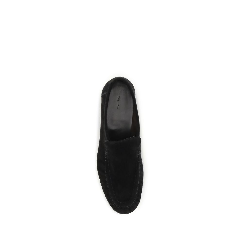 The Row Schwarze Loafer aus Wildleder