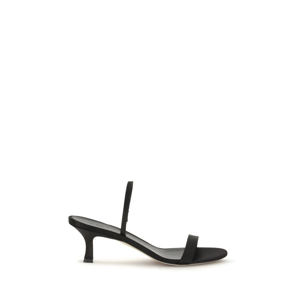 The Row Schwarze Bos Taurus Kalbsleder-Sandalen mit Stilettoabsatz