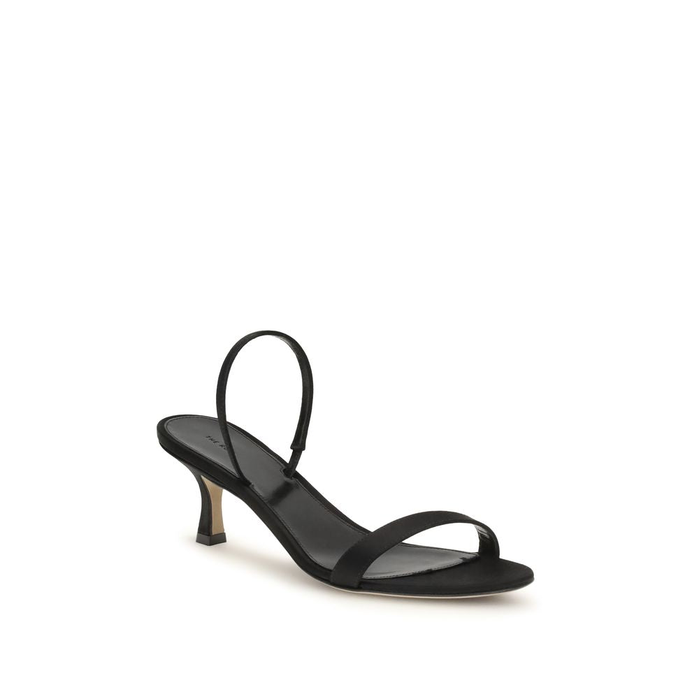 The Row Schwarze Bos Taurus Kalbsleder-Sandalen mit Stilettoabsatz