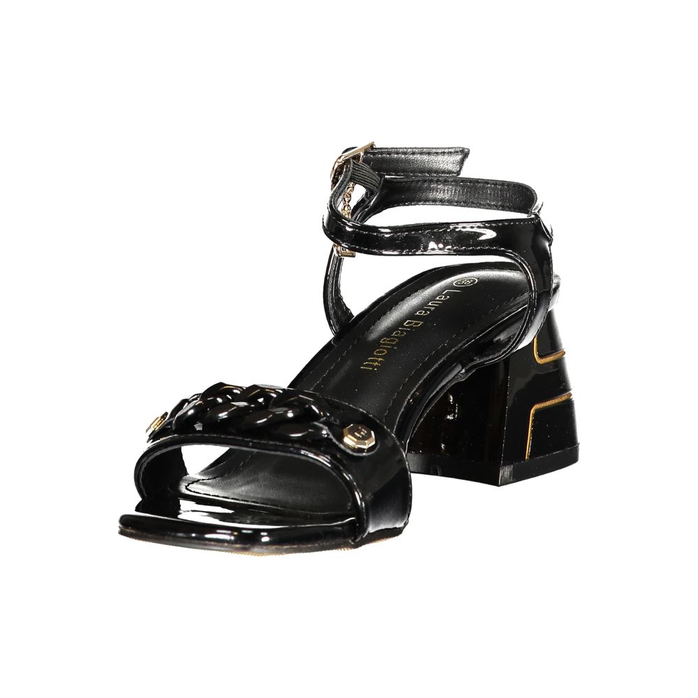 Laura Biagiotti Schwarze Polyethylen-Sandale