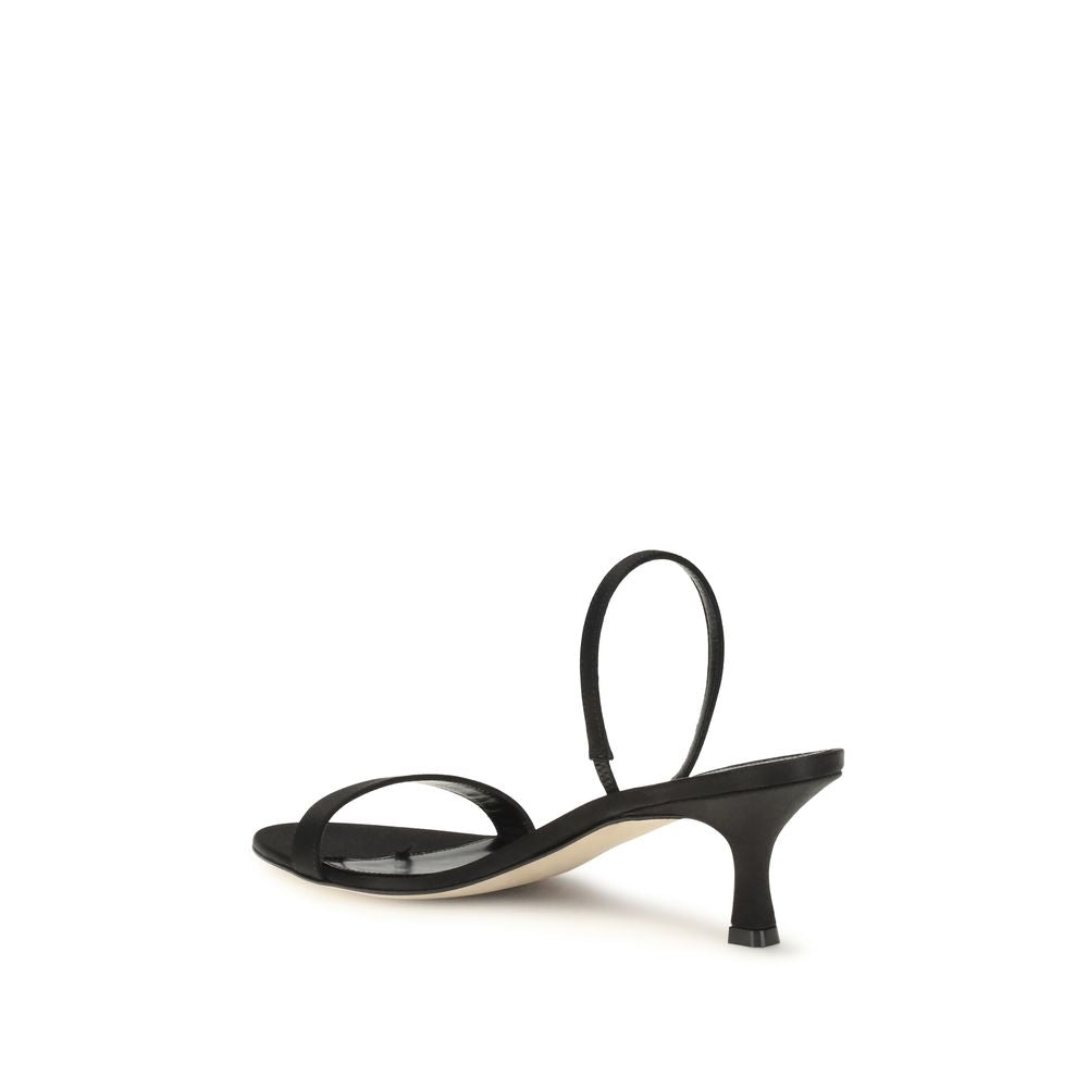 The Row Schwarze Bos Taurus Kalbsleder-Sandalen mit Stilettoabsatz