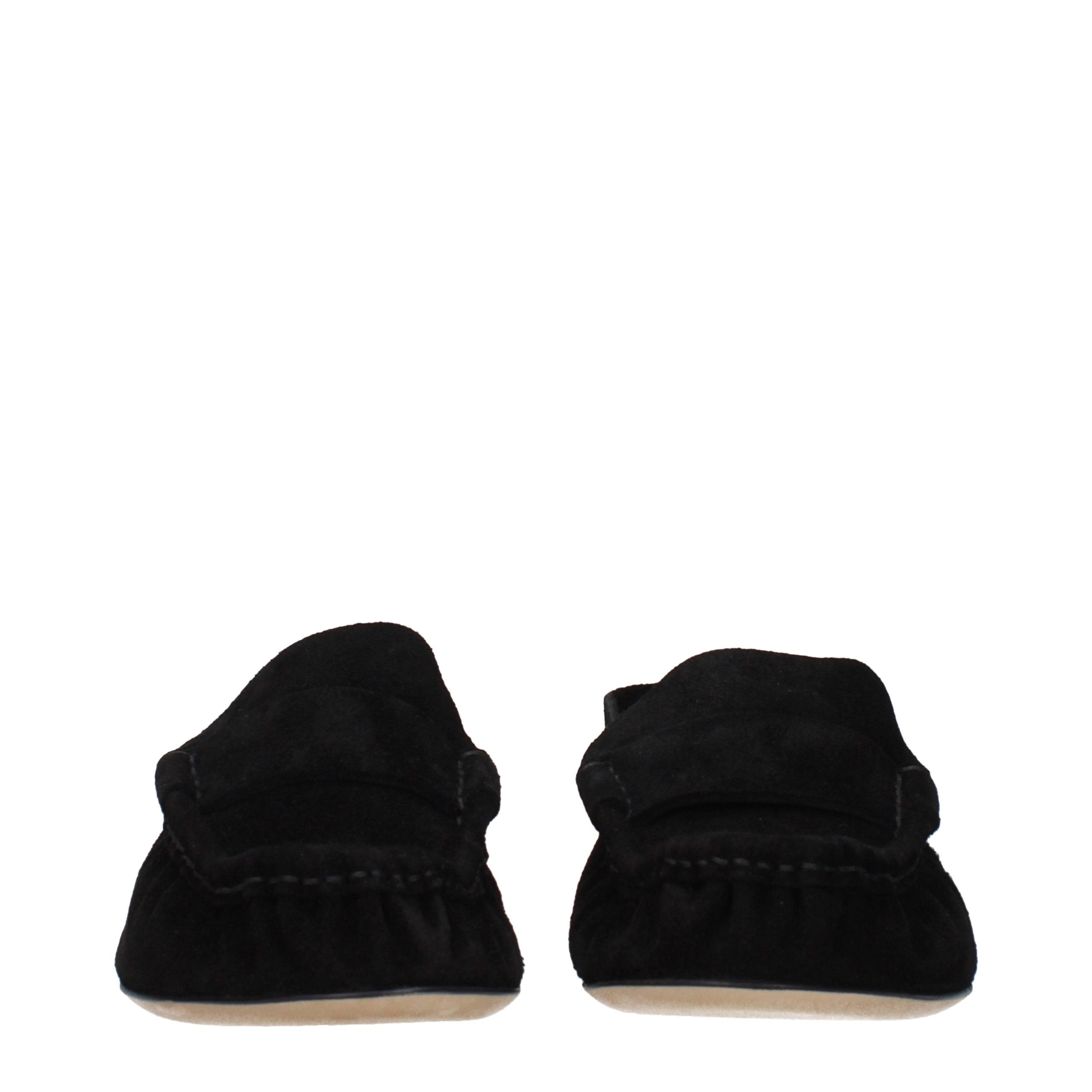 The Row Schwarze Leder Loafer zum Hineinschlüpfen