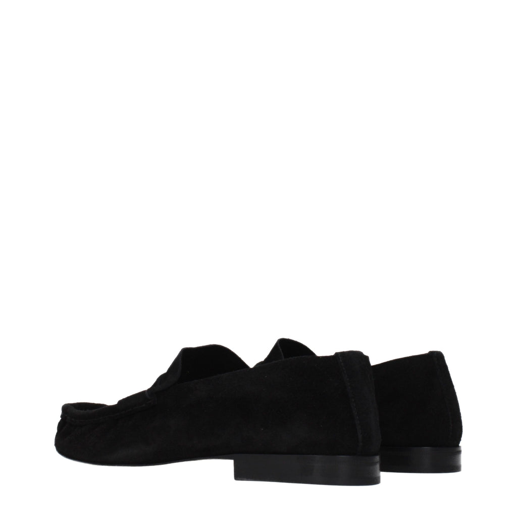 The Row Schwarze Leder Loafer zum Hineinschlüpfen